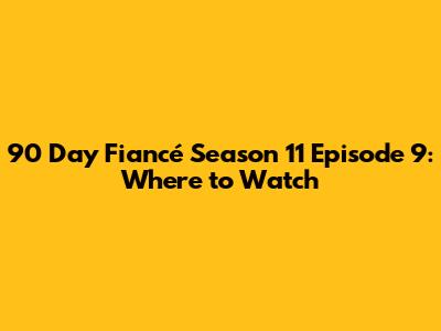 90 Day Fiancé Season 11 Episode 9: Where to Watch