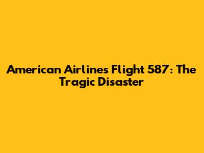 American Airlines Flight 587: The Tragic Disaster