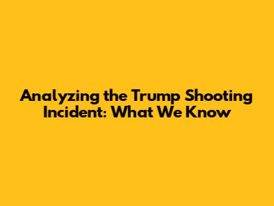 Analyzing the Trump Shooting Incident: What We Know