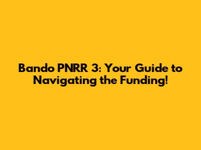 Bando PNRR 3: Your Guide to Navigating the Funding!