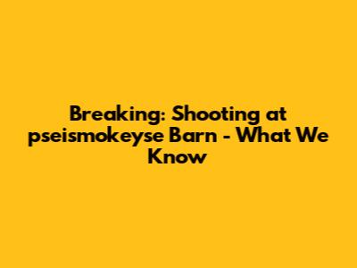 Breaking: Shooting at pseismokeyse Barn - What We Know