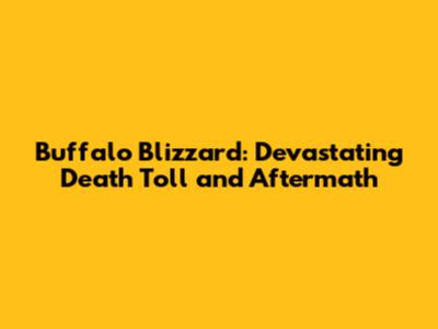 Buffalo Blizzard: Devastating Death Toll and Aftermath