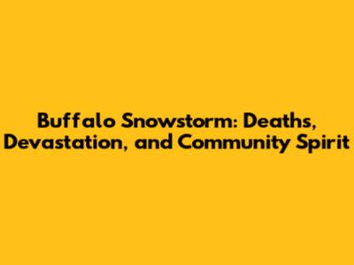 Buffalo Snowstorm: Deaths, Devastation, and Community Spirit