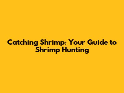 Catching Shrimp: Your Guide to Shrimp Hunting