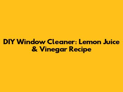 DIY Window Cleaner: Lemon Juice & Vinegar Recipe