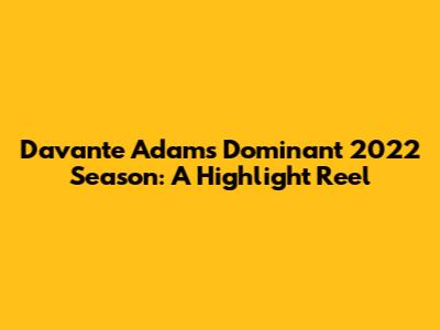 Davante Adams' Dominant 2022 Season: A Highlight Reel