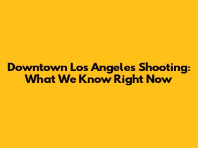 Downtown Los Angeles Shooting: What We Know Right Now