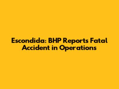 Escondida: BHP Reports Fatal Accident in Operations