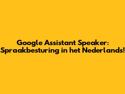Google Assistant Speaker: Spraakbesturing in het Nederlands!