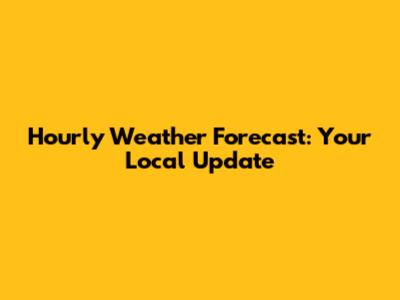 Hourly Weather Forecast: Your Local Update