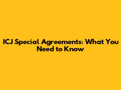ICJ Special Agreements: What You Need to Know