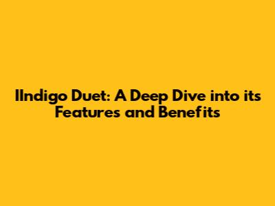 IIndigo Duet: A Deep Dive into its Features and Benefits