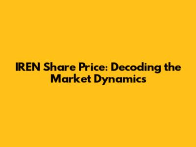 IREN Share Price: Decoding the Market Dynamics