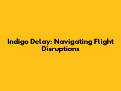 Indigo Delay: Navigating Flight Disruptions