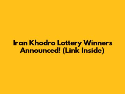 Iran Khodro Lottery Winners Announced! (Link Inside)