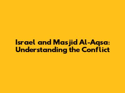 Israel and Masjid Al-Aqsa: Understanding the Conflict