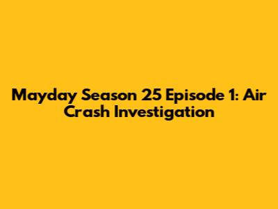 Mayday Season 25 Episode 1: Air Crash Investigation