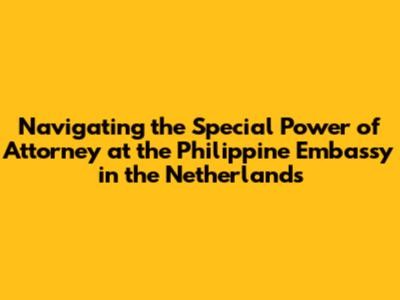 Navigating the Special Power of Attorney at the Philippine Embassy in the Netherlands
