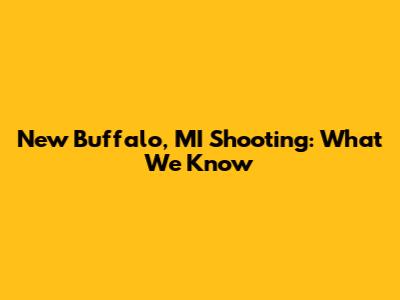 New Buffalo, MI Shooting: What We Know