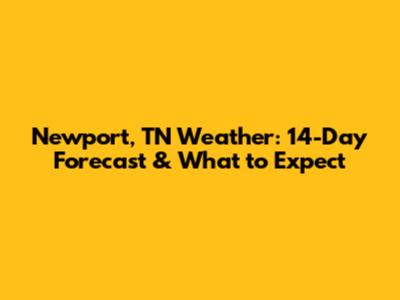 Newport, TN Weather: 14-Day Forecast & What to Expect
