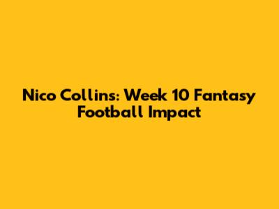 Nico Collins: Week 10 Fantasy Football Impact