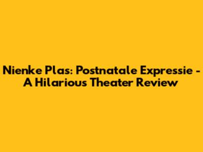 Nienke Plas: Postnatale Expressie - A Hilarious Theater Review