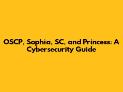 OSCP, Sophia, SC, and Princess: A Cybersecurity Guide