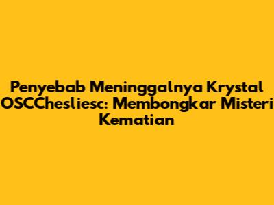 Penyebab Meninggalnya Krystal OSCChesliesc: Membongkar Misteri Kematian