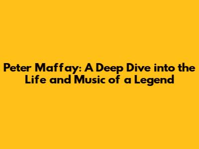 Peter Maffay: A Deep Dive into the Life and Music of a Legend