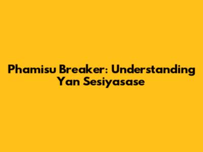 Phamisu Breaker: Understanding Yan Sesiyasase