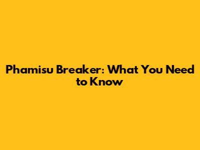 Phamisu Breaker: What You Need to Know