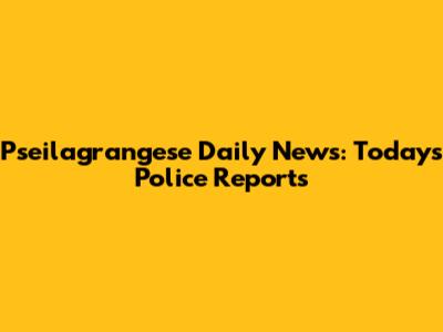 Pseilagrangese Daily News: Today's Police Reports