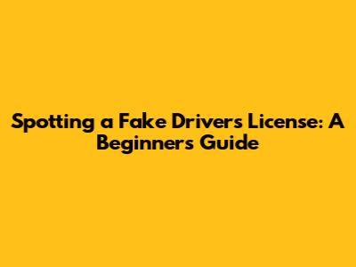 Spotting a Fake Driver's License: A Beginner's Guide