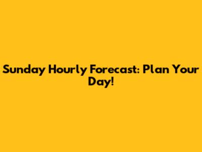 Sunday Hourly Forecast: Plan Your Day!