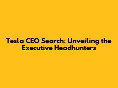 Tesla CEO Search: Unveiling the Executive Headhunters