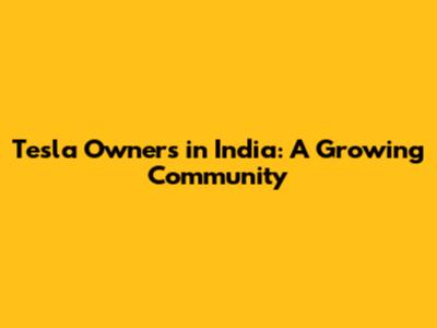Tesla Owners in India: A Growing Community