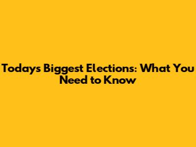 Today's Biggest Elections: What You Need to Know