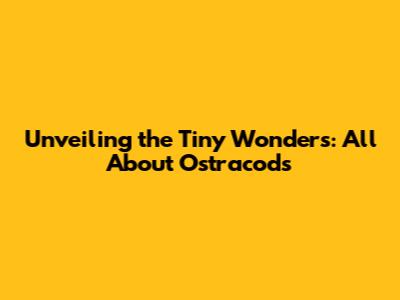 Unveiling the Tiny Wonders: All About Ostracods