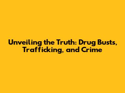 Unveiling the Truth: Drug Busts, Trafficking, and Crime