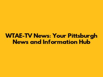 WTAE-TV News: Your Pittsburgh News and Information Hub