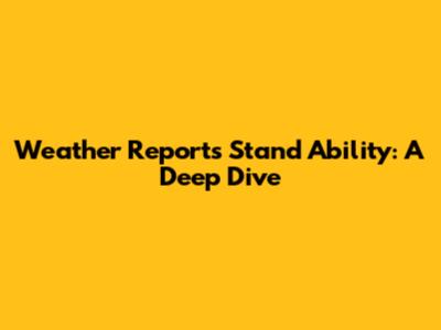 Weather Report's Stand Ability: A Deep Dive