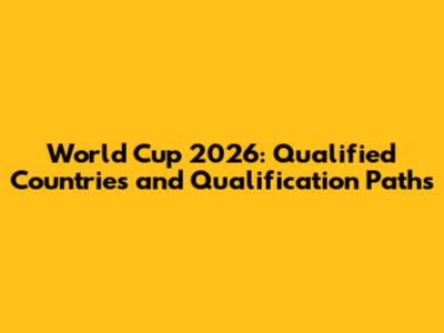 World Cup 2026: Qualified Countries and Qualification Paths