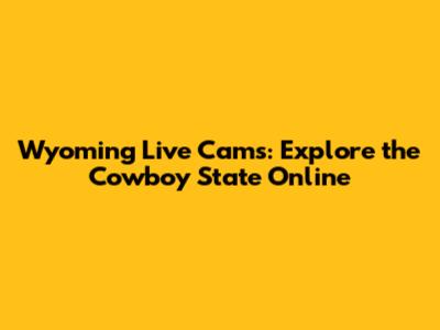Wyoming Live Cams: Explore the Cowboy State Online