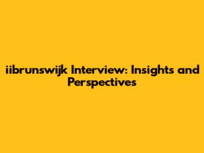 iibrunswijk Interview: Insights and Perspectives