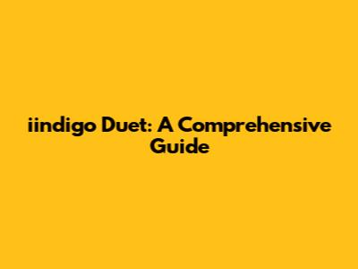 iindigo Duet: A Comprehensive Guide